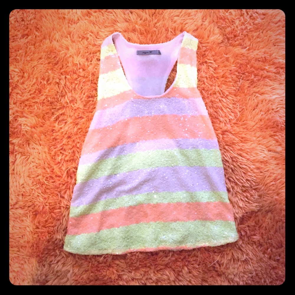 Sequined racer back tank